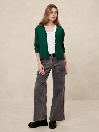 Forever V-Neck Cardigan | Banana Republic Factory