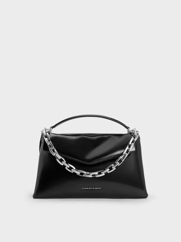 Noir Andromeda Chunky-Chain Top Handle Bag | CHARLES & KEITH | Charles & Keith US