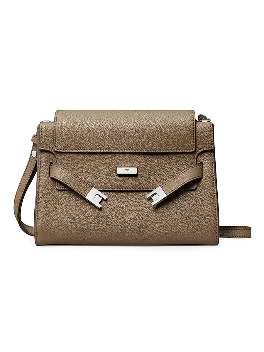 Women's Lee Radziwill Small Pebbled Leather Shoulder Bag - Taupe | Saks Fifth Avenue