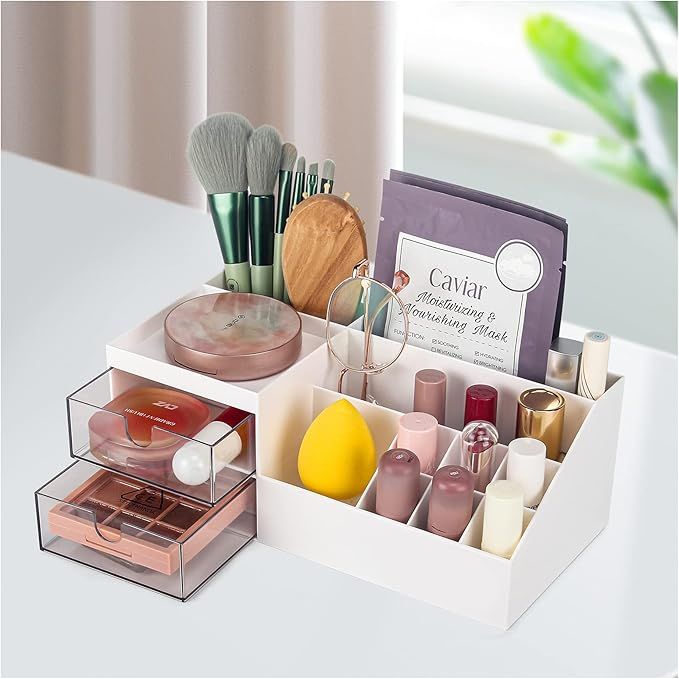 Makeup Organizer with Drawers, Countertop Organizer / Desk Organizer, Bathroom Countertop Make Up... | Amazon (US)