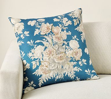 Bethany Floral Reversible Embroidered Pillow | Pottery Barn (US)