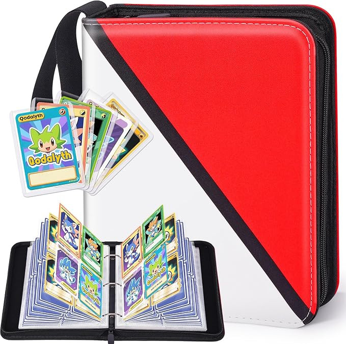 Card Binder – 4 Pocket Zipper Collection Album, Premium PU Holder, Double-Sided Display for 400... | Amazon (US)