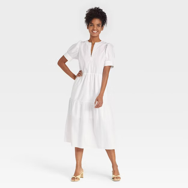 Women's Puff Short Sleeve Lace Dress - Who What Wear™ | Target