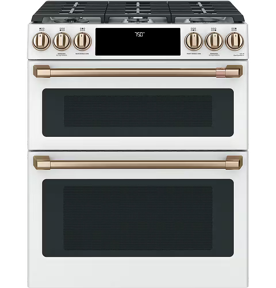 Café 6.7 Cu. Ft. Slide-In Double Oven Gas Convection Range Matte White CGS750P4MW2 - Best Buy | Best Buy U.S.