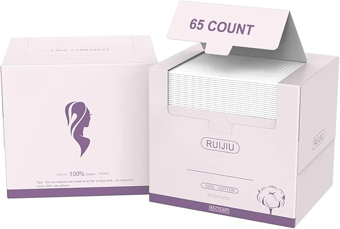 130 Count 2 PACK Disposable Face Towel, 100% Cotton Biodegradable, SoftLarge Size 10"X 12"and Thi... | Amazon (US)