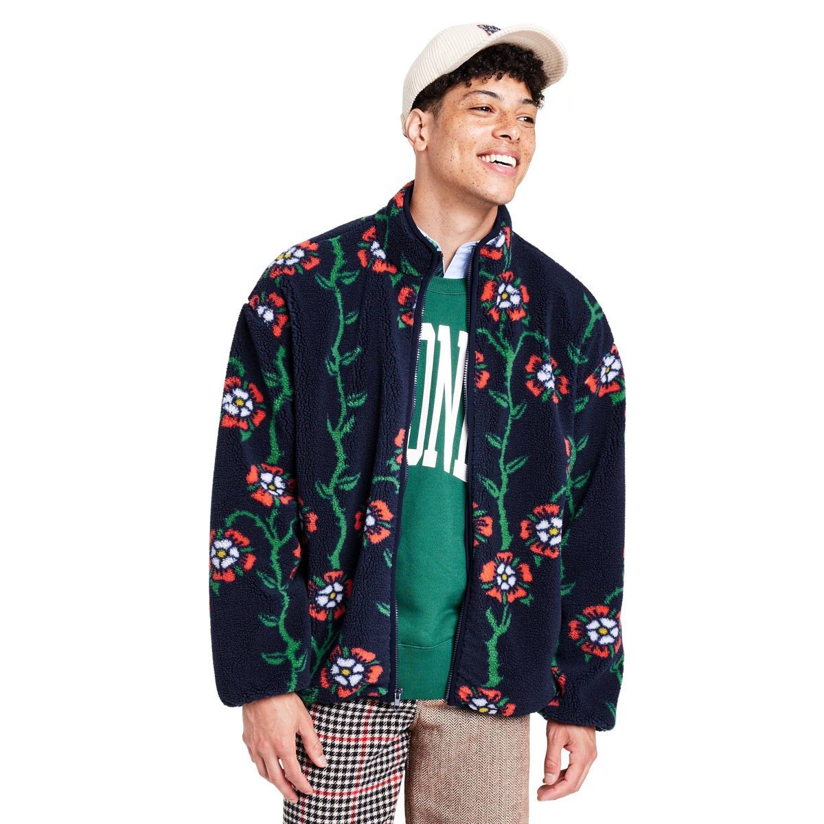 Men's Rose Print Fleece Zip Up Jacket - Rowing Blazers x Target | Target