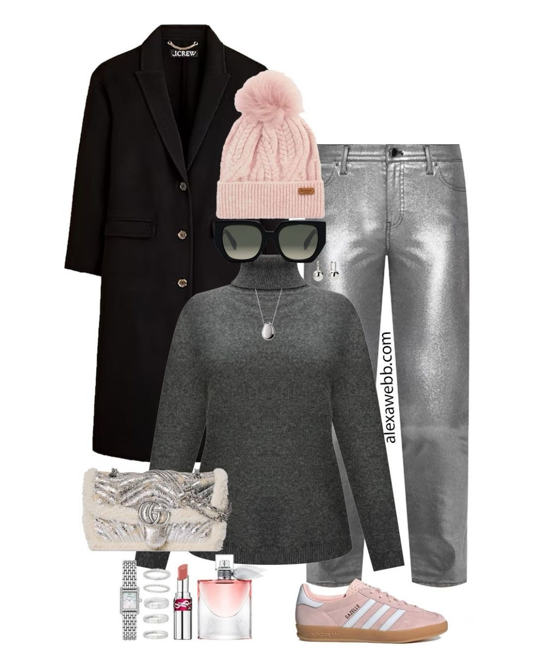 Plus Size Silver Jeans Outfits - A plus size fall and winter outfit that could even work for the holidays with a pair of silver jeans. Alexa Webb #plussize

#LTKPlusSize #LTKMidsize #LTKSeasonal