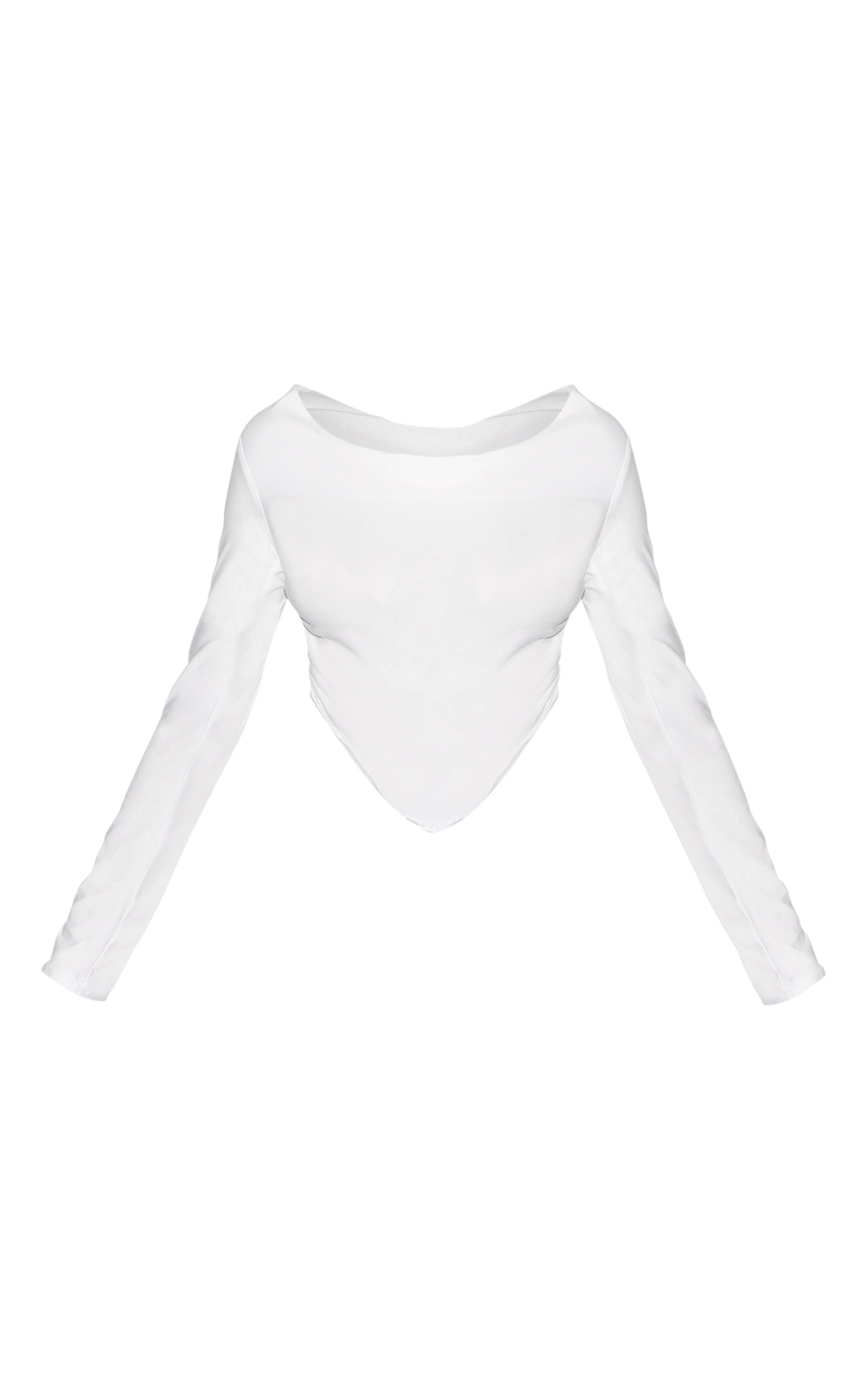 White Soft Touch Jersey Cowl Neck Dip Hem Top | PrettyLittleThing US