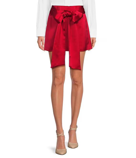 Ilydia Satin A-Line Bow Mini Skirt | Dillard's