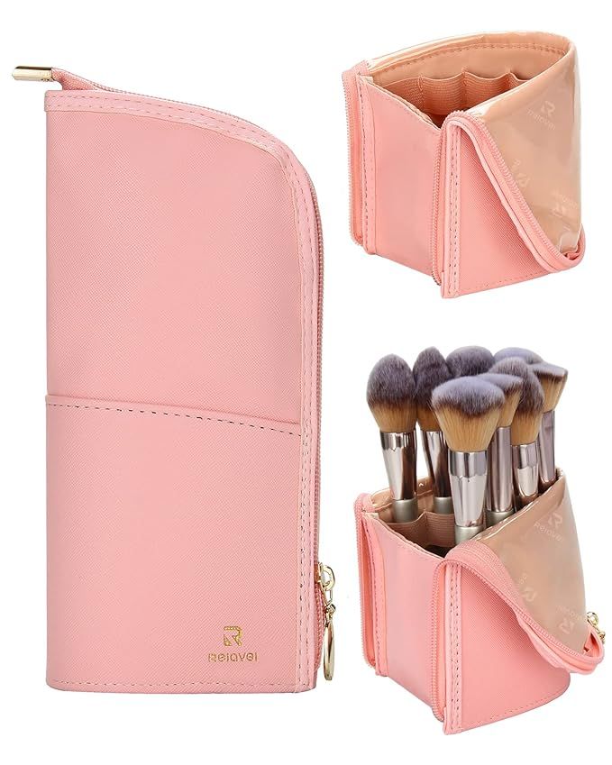 Makeup Brush Case Travel Makeup Brush Holder Portable Makeup Brush Bag Professional Cosmetic Bag ... | Amazon (US)