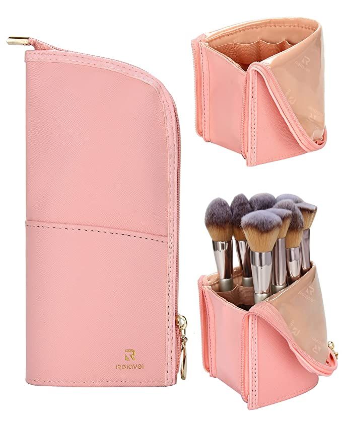 Makeup Brush Case Travel Makeup Brush Holder Portable Makeup Brush Bag Professional Cosmetic Bag ... | Amazon (US)