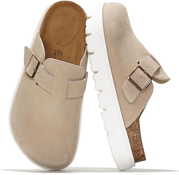 Project Cloud 100% Genuine Leather Platform Clogs for Women Footwear - Memory Foam Arch Support C... | Amazon (US)