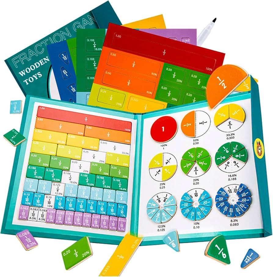 Magnetic Fraction Educational Puzzle Fraction Tiles and Circles, Equip Magnetic Score Disk Demons... | Amazon (US)