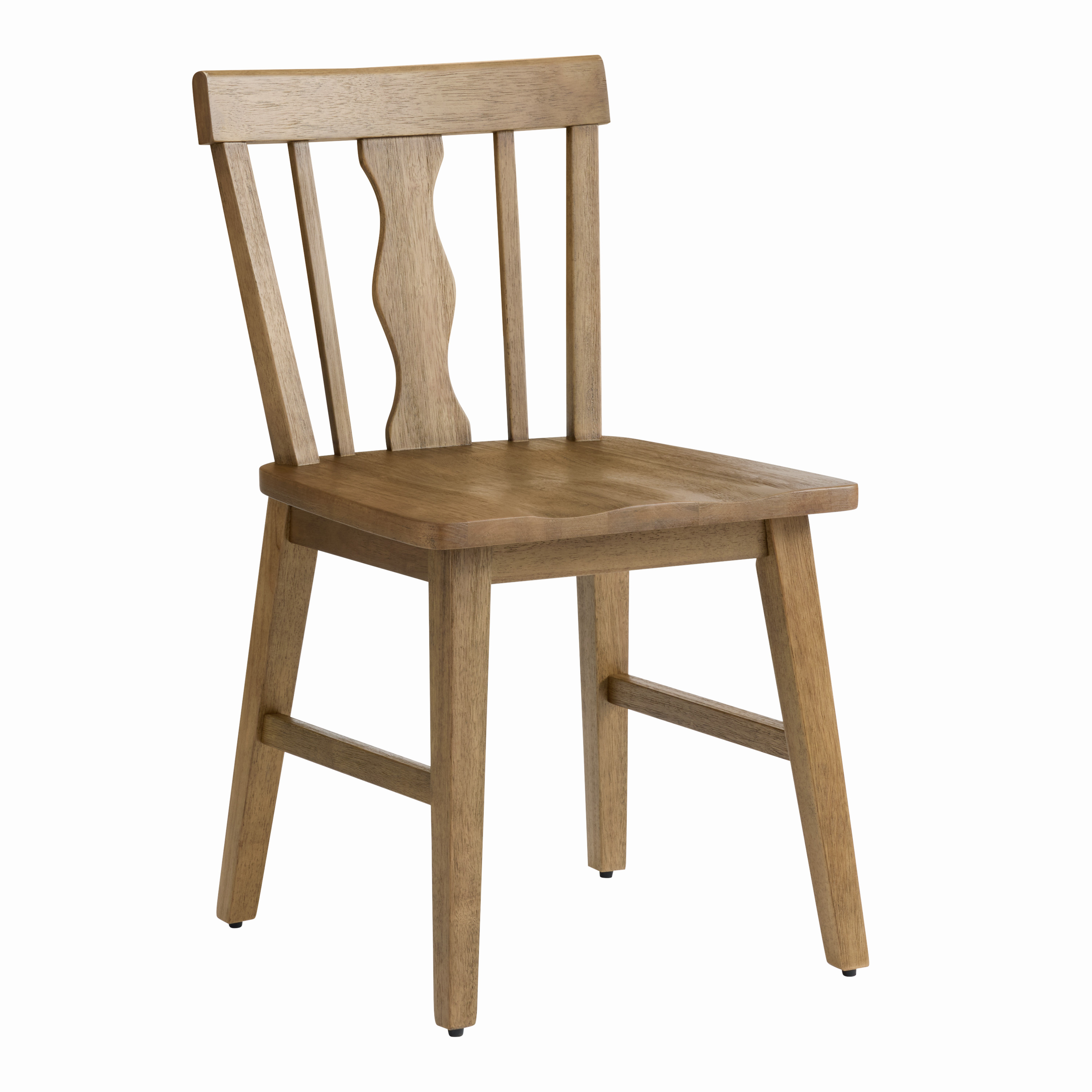 Bellamy Wood Wavy Splat Back Farmhouse Dining Chair Set of 2 | World Market