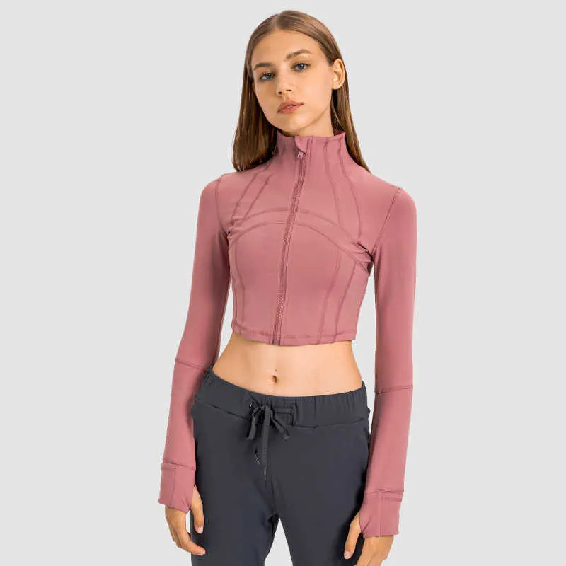 Women Yoga Outfits L-08 Cropped Workout Sport Coat Fitness JacketS Sport Quick Dry Activewear Top... | DHGate