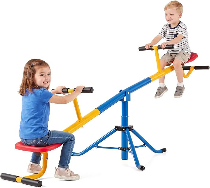 Costzon Teeter Totter Seesaw for Kids Outdoor, Preschool Swivel Seesaw Playground Equipment, 360 ... | Amazon (US)