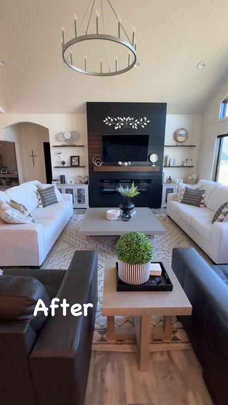 Living room transformation! #modern #country #chic #neutral #homedecor #furniture #livingroom #decor #homeinspo 

#LTKFamily #LTKVideo #LTKHome