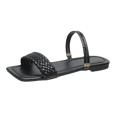 CYMMPU Women s Slippers Women s Shoes Summer Elegant Flat Heels Casual Solid Color Slip-on Sandals S | Walmart (US)
