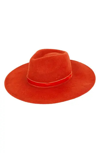 PETER GRIMM Jaylin Fedora Hat in Rust at Nordstrom Rack | Nordstrom Rack