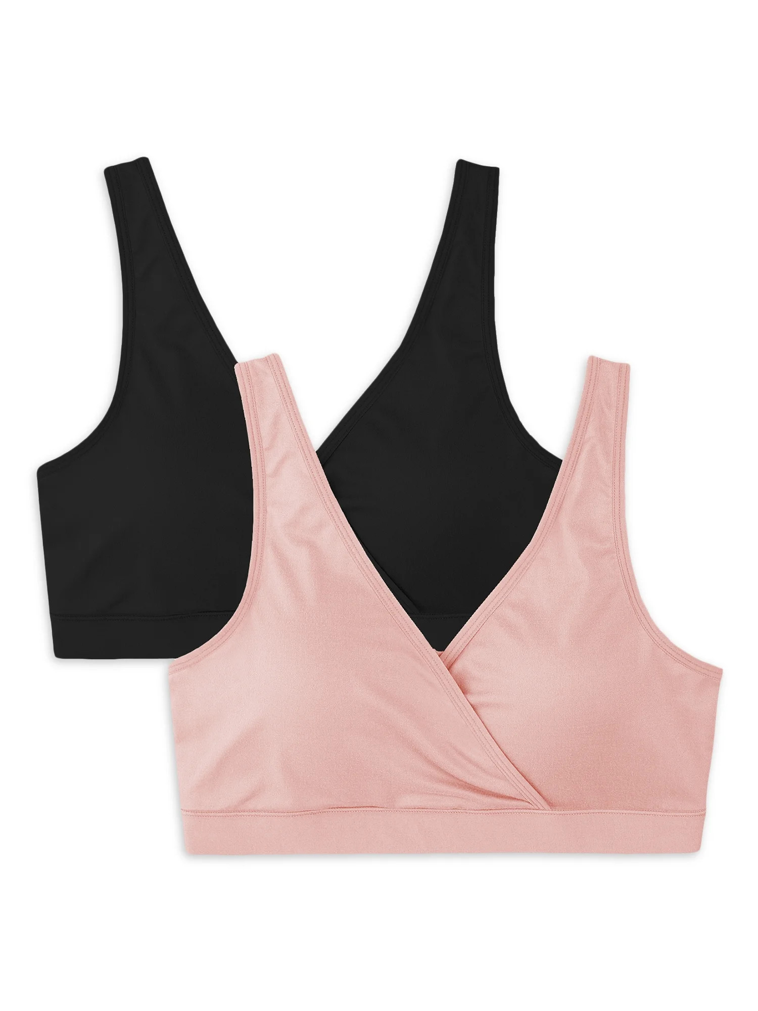 Secret Treasures Women's Maternity Wrap Front Sleep Bra, 2 Pack | Walmart (US)