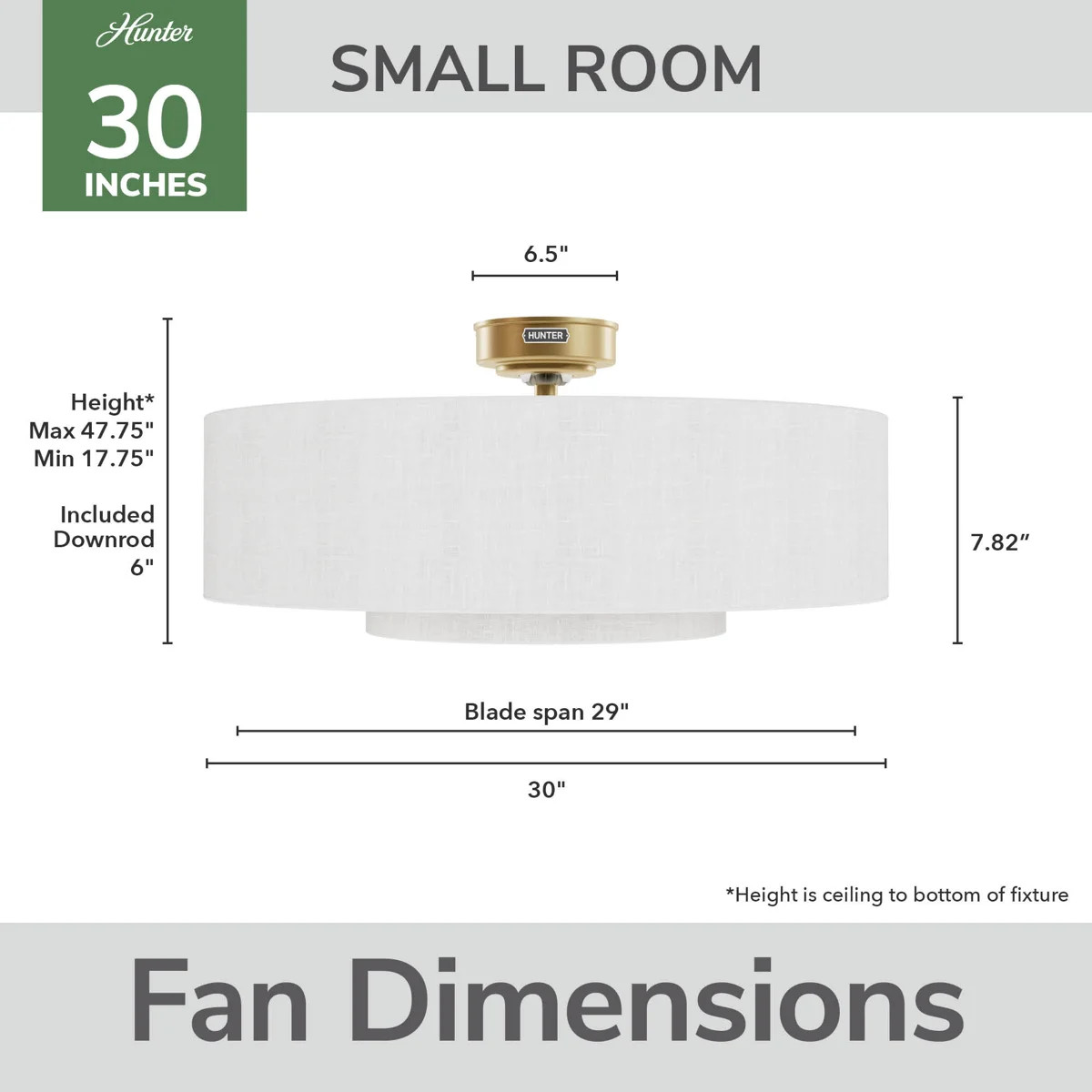 Jasmine Roth x Hunter 30 inch White and Gold Brookside Fandelier Indoor Ceiling Fan with Lights a... | Wayfair North America