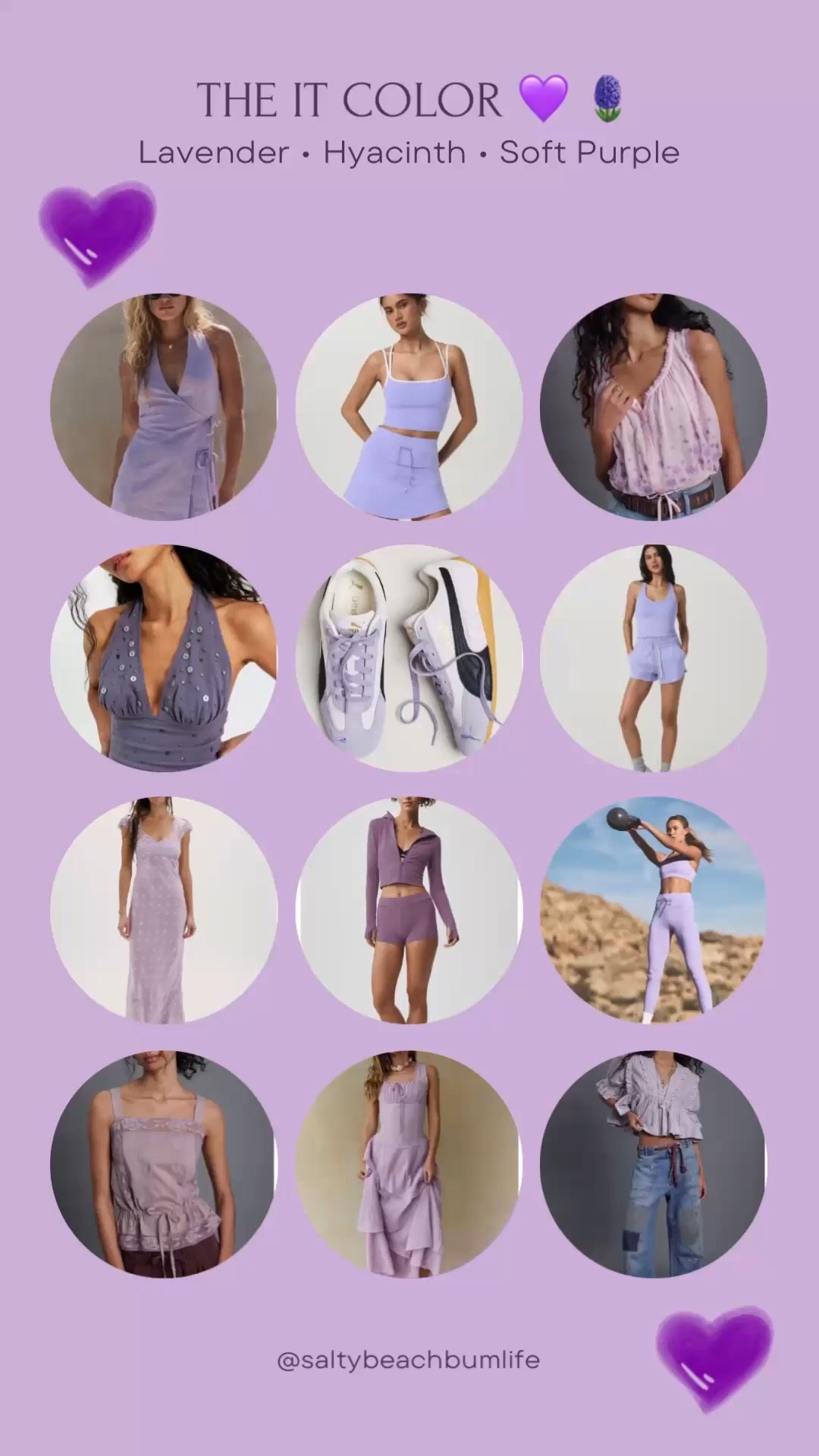 Current color obsession 💜

I keep reaching for anything in this lavender / purple / hyacinth shade lately — and so many brands are dropping pieces in this color right now. Perfect for all the spring 2026 outfits .

Seeing it everywhere from Vuori and Alo to Free People… even Puma sneakers.

Pulled together some of my current favorites in this shade — from activewear to dresses and everyday pieces.

It’s one of those colors that feels a little different but still totally wearable (and really pretty with a tan 🌞).

Tagging all my favorites in this shade.

#LTKStyle
#ColorTrend
#SpringOutfits2026
#LavenderStyle
#TrendingNow
#LTKFinds


#LTKootd #LTKActive #LTKOver40