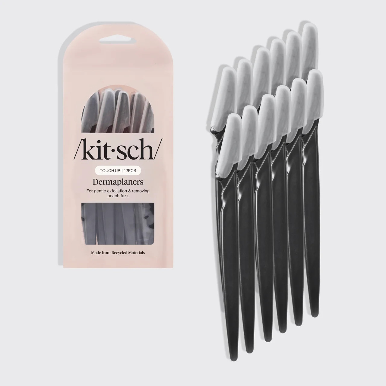 Recycled Plastic Dermaplaners 12pc Set - Black | KITSCH | Kitsch