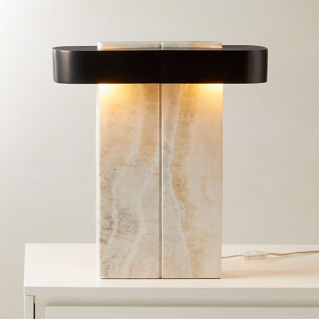 Lastra White Onyx Table Lamp + Reviews | CB2 | CB2
