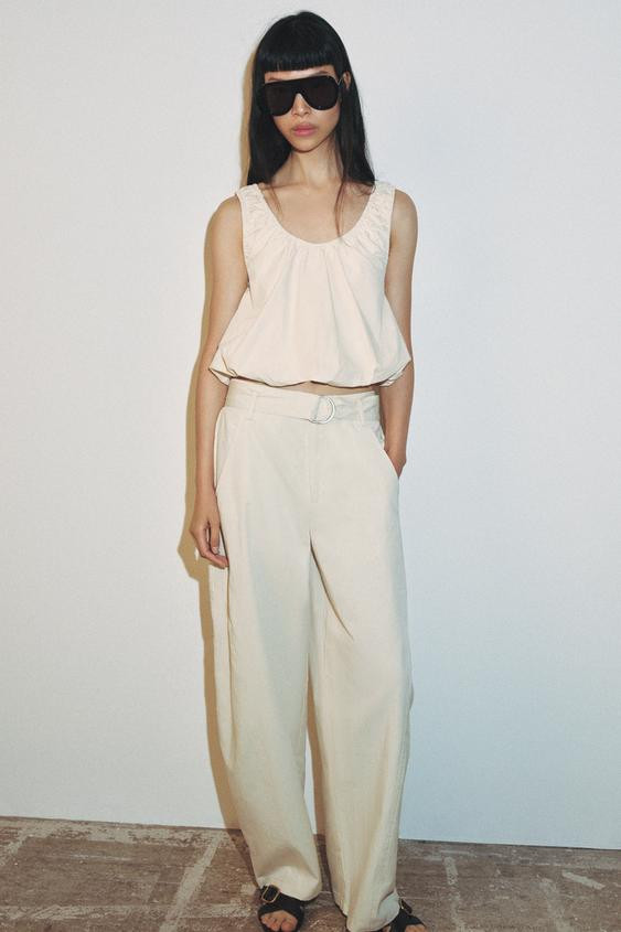 BELTED BAGGY PANTS | Zara US