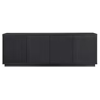 Hanson Rectangular Black Grain TV Stand for TV's Up To 75 in. | The Home Depot