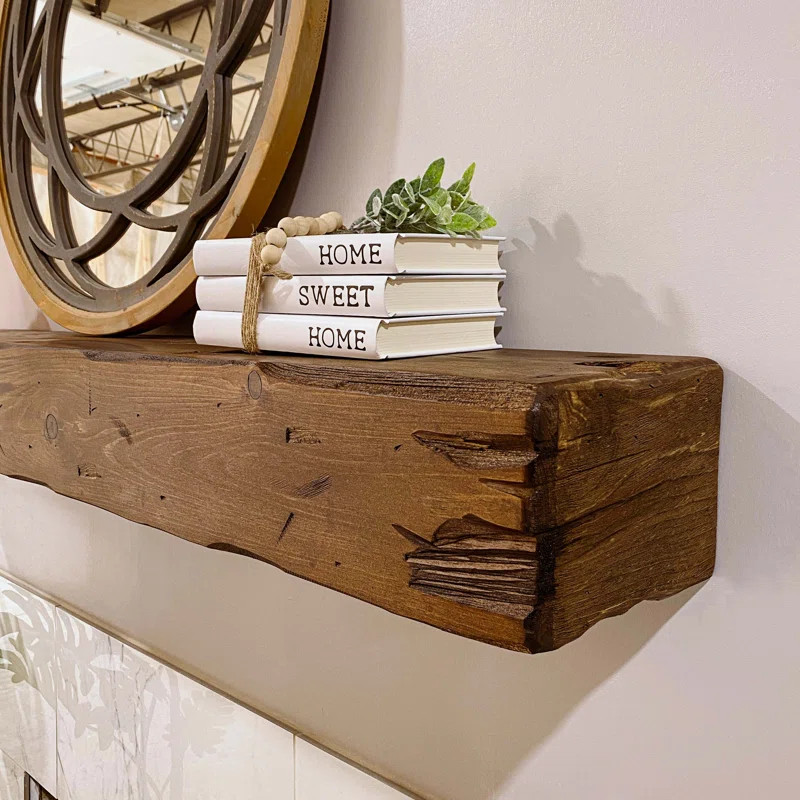 Distressed Fireplace Mantel, Rustic | Wayfair North America