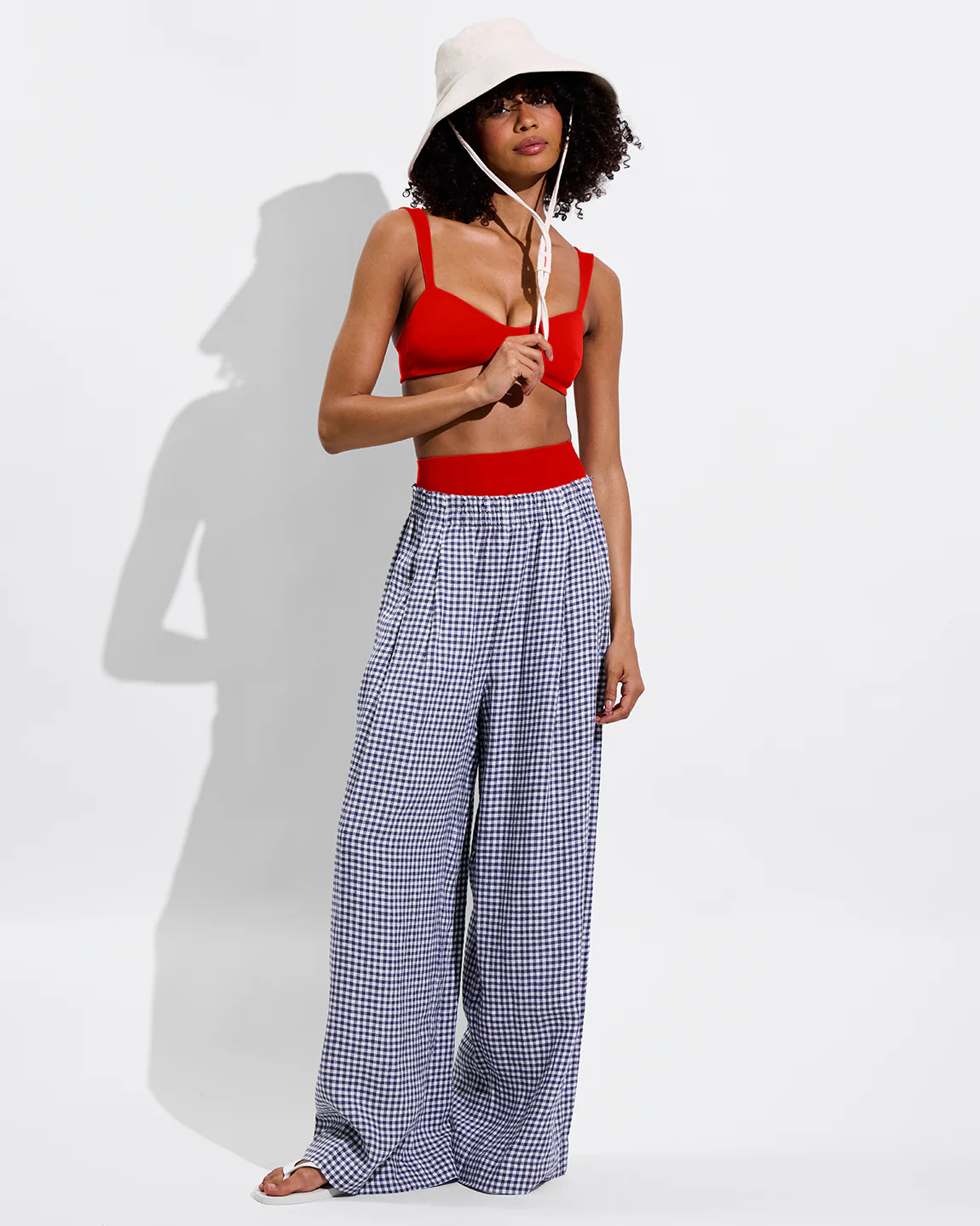 Coastal Pant - Gingham: Varsity / Coconut | Left on Friday