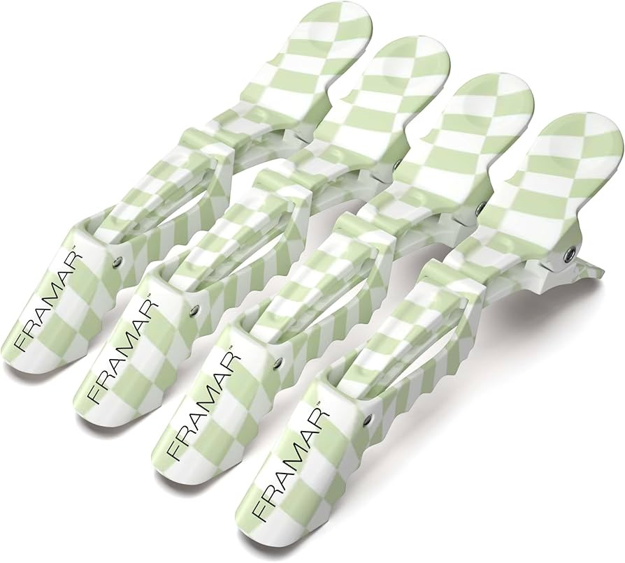 FRAMAR Alligator Clips For Hair Styling – Professional Alligator Hair Clips For Women, Checkere... | Amazon (US)