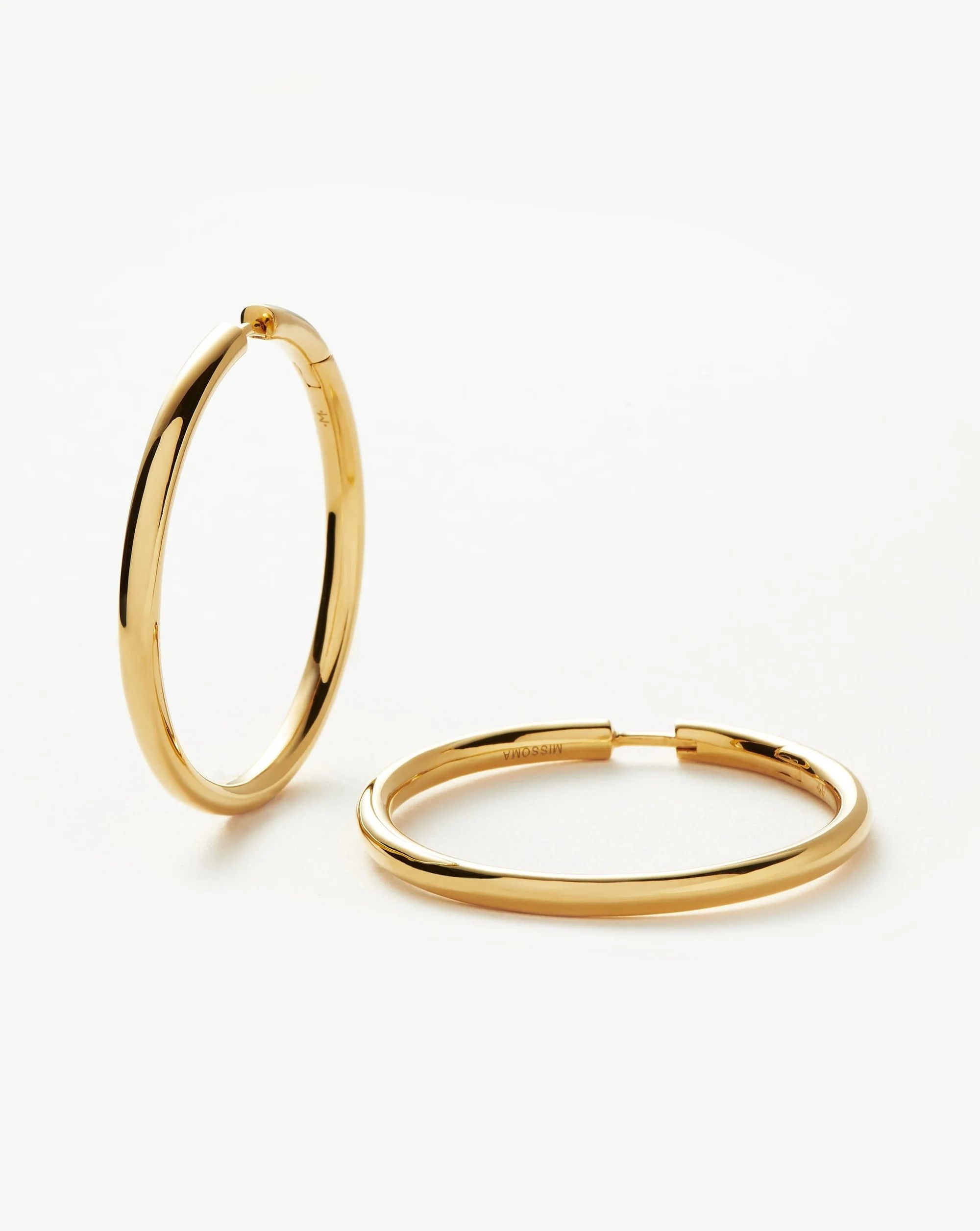 Classic Tunnel Oversized Hoop Earrings | 18ct Gold Plated Earrings | Missoma