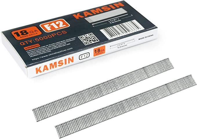 KAMSIN 18 Gauge Brad Nails, 1/2-Inch Length Galvanized Finish Chisel Point Collated Brad Nails (5... | Amazon (US)