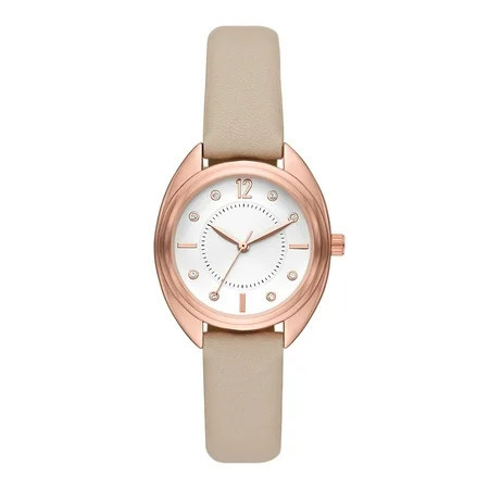 Time & Tru Women's Wristwatch: Rose Gold Tone Case, White Dial, Blush Faux Leather Strap (FMDOTT093) | Walmart (US)
