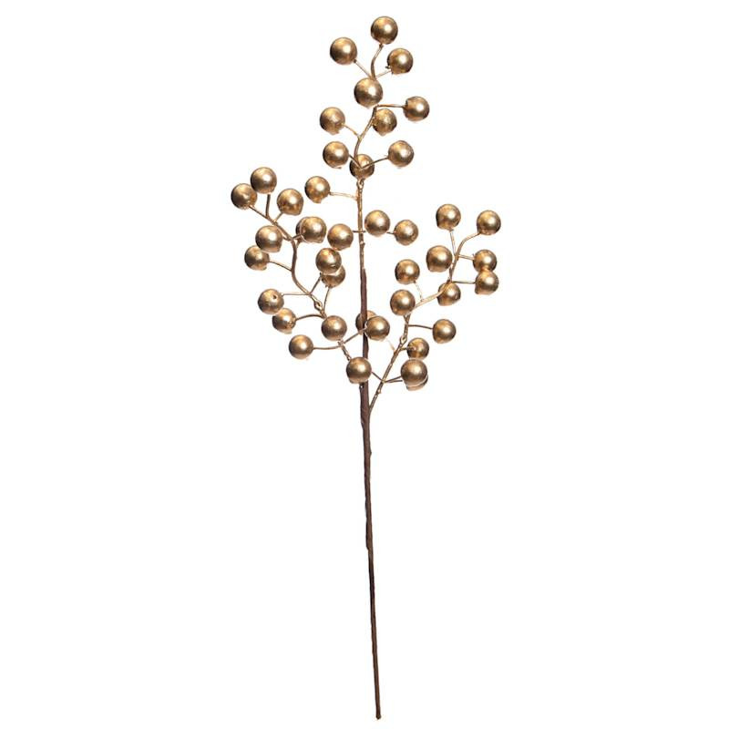 Metallic Gold Berry Spray, 18" | At Home