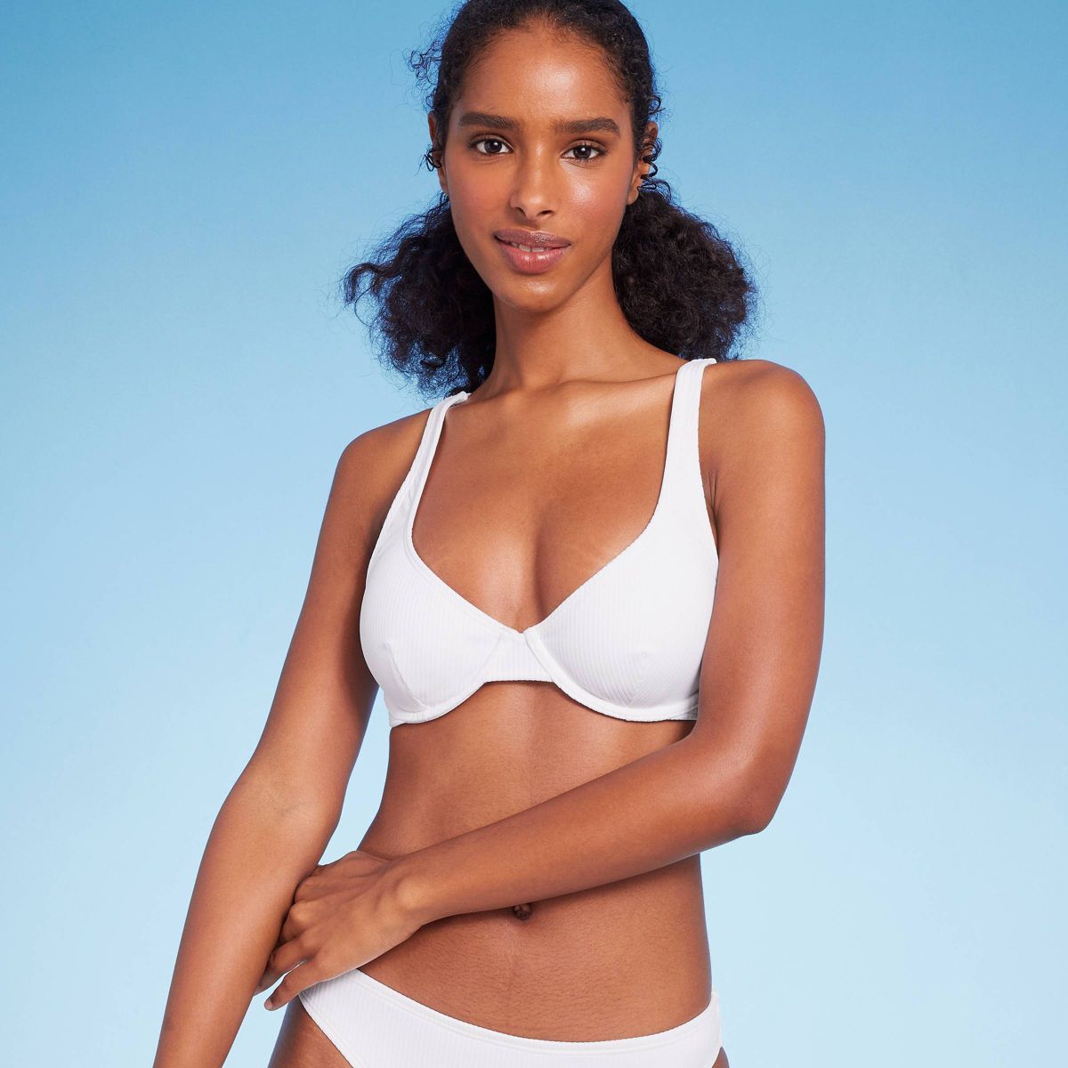 Women's Retro Ribbed Underwire Bikini Top - Shade & Shore™ | Target