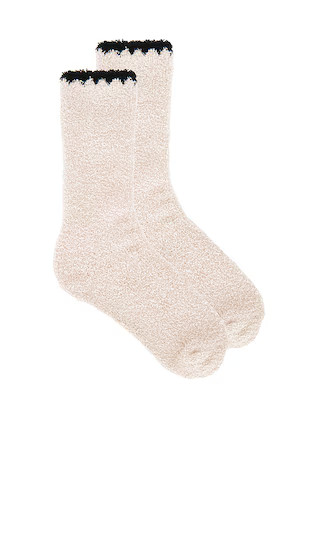 Cozychic Blanket Stitch Rib Socks in Stone | Revolve Clothing (Global)