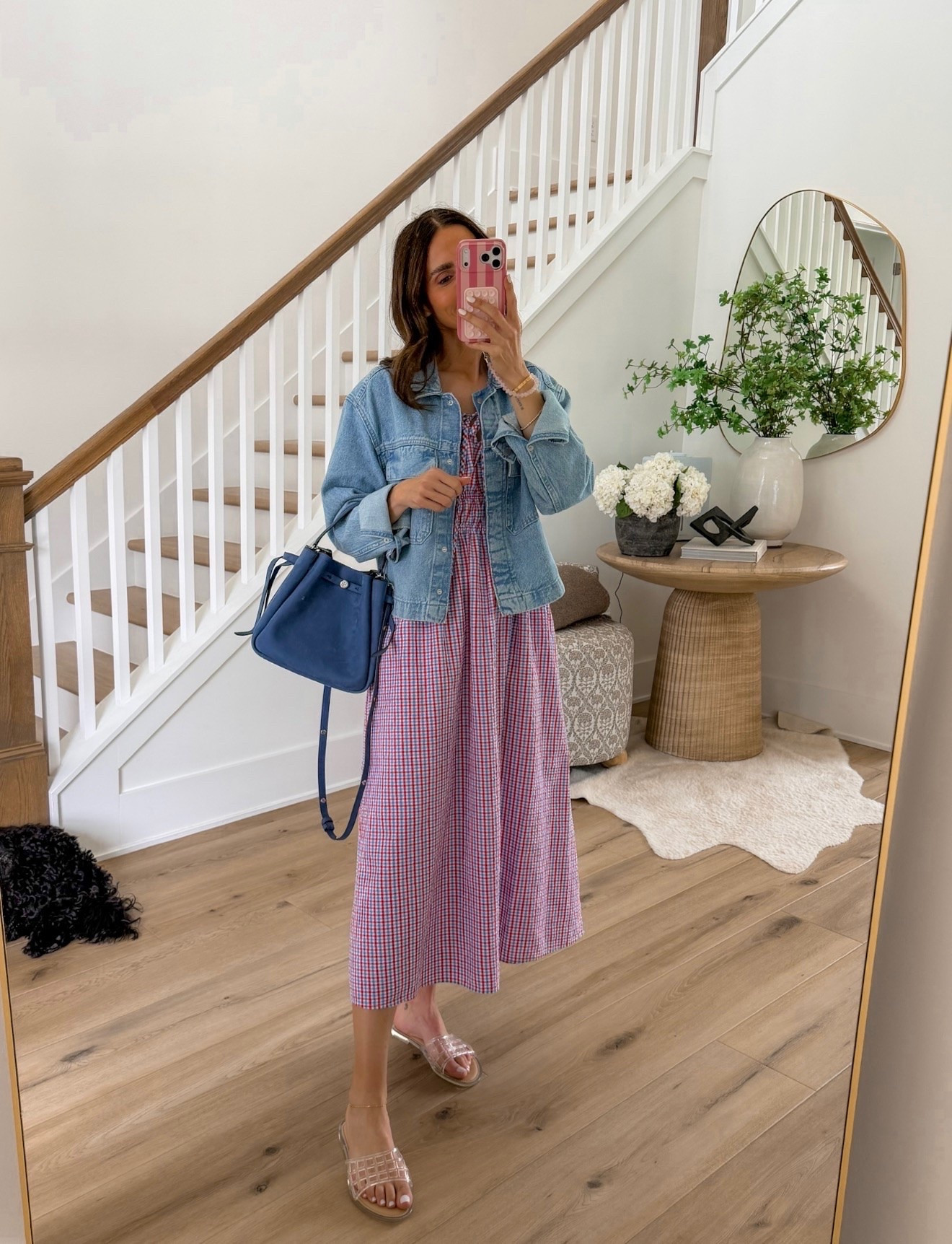 This dress is such a cute summer find. The gingham print gives it that classic Americana feel, and I love how a denim jacket makes it easy to transition from day to night. Finished with a pop of blue in the bag, this is one of those outfits that always looks put together.

Gingham dress, denim jacket, summer outfit, patriotic style, Fourth of July outfit, midi dress, casual chic, vacation style, summer fashion, blue handbag, everyday outfit, classic style, Annabrstyle

#LTKootd #LTKSeasonal #LTKOver40