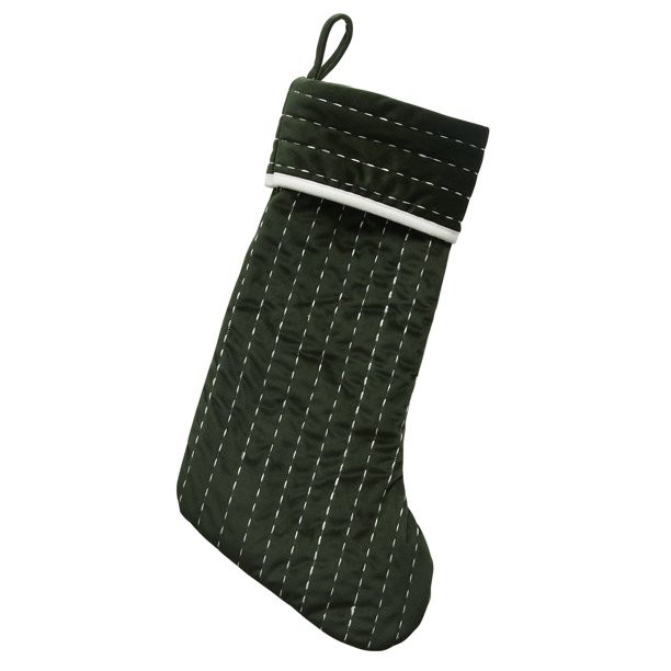 My Texas House Quinn Green Pick Stitch Stripe Christmas Stocking, 21" - Walmart.com | Walmart (US)