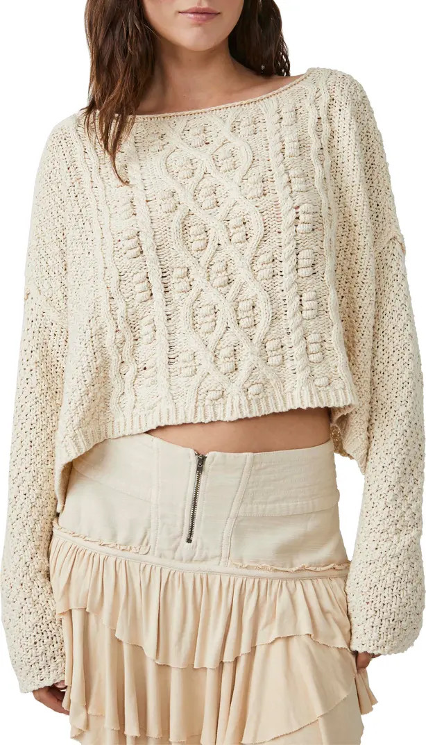Free People Changing Tides Cotton Crop Pullover | Nordstrom | Nordstrom