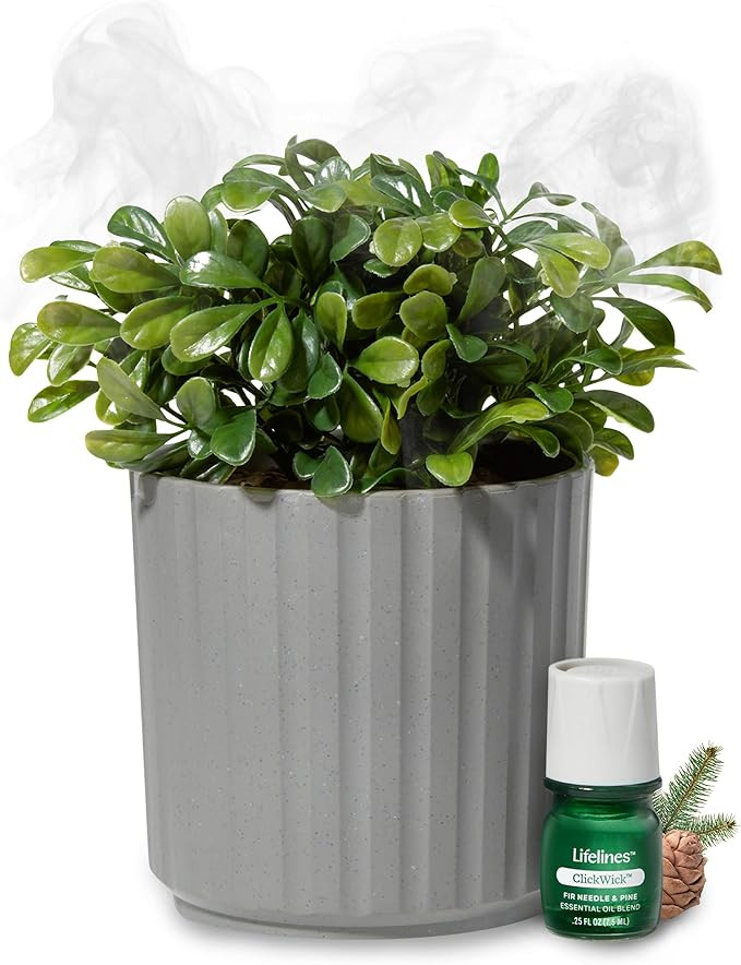 Lifelines Plant Diffuser with Modern Planter, Boxwood - Rechargeable Aromatherapy Diffuser, Artif... | Amazon (US)