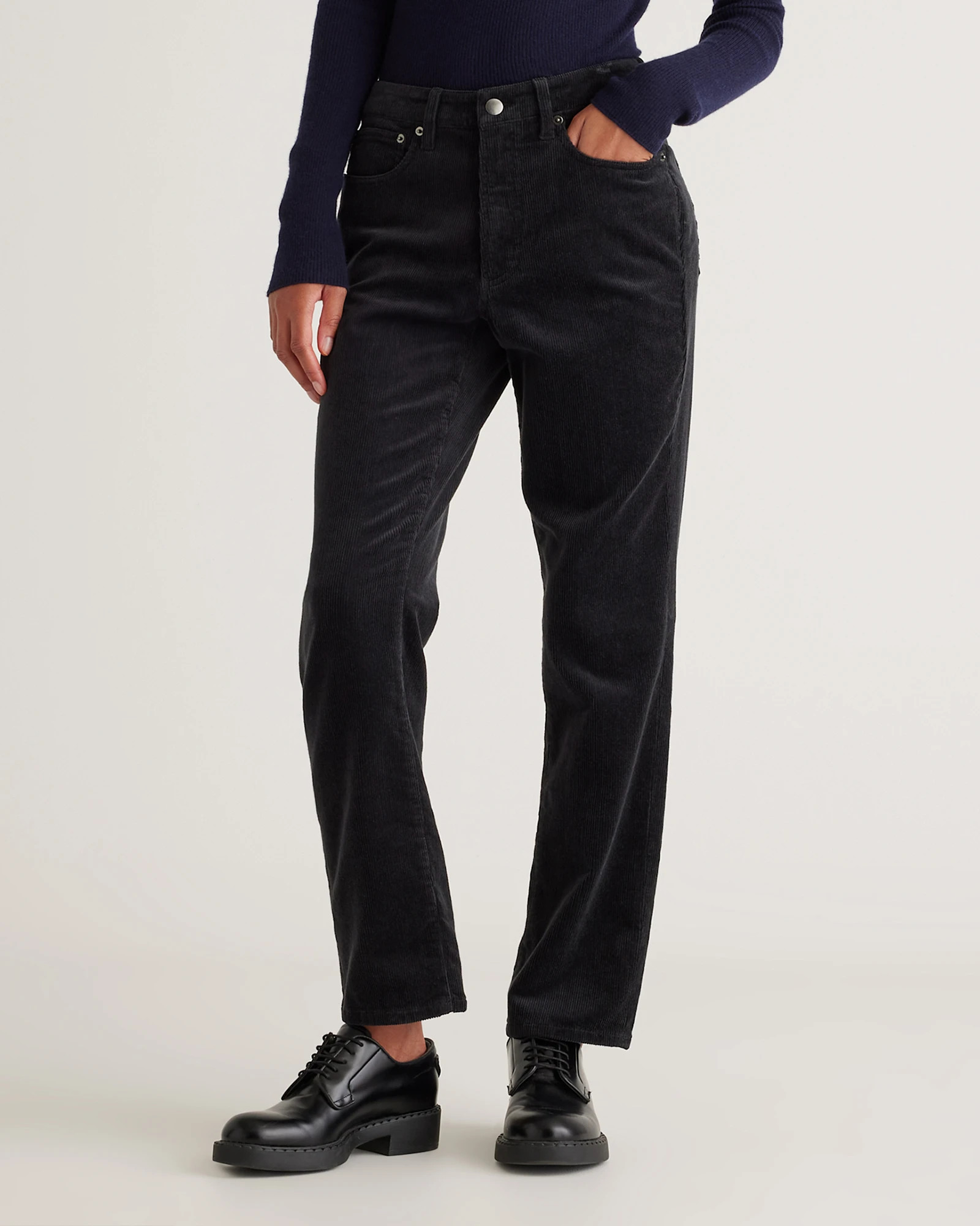Quince | Women's Organic Stretch Corduroy Straight Leg Pants in Warm Brown, Size 6, Organic Cotton | Quince