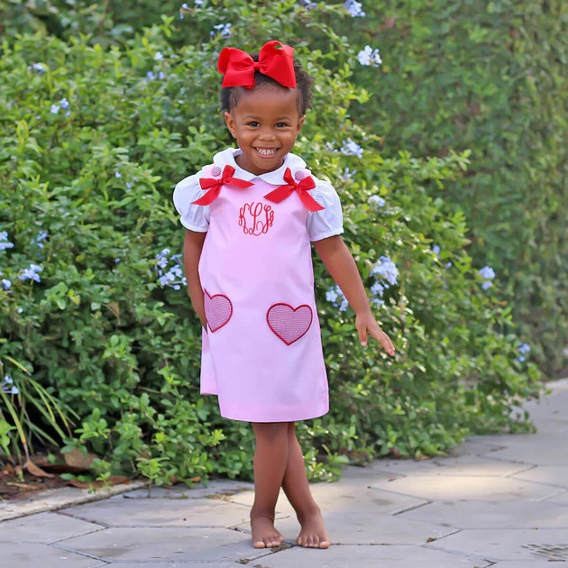 Heart Applique Pink Dress | Classic Whimsy