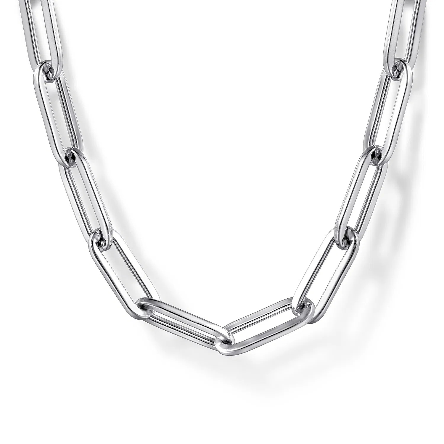 925 Sterling Silver Solid Paper Clip Chain Necklace | Gabriel & Co. Fine Jewelry And Bridal