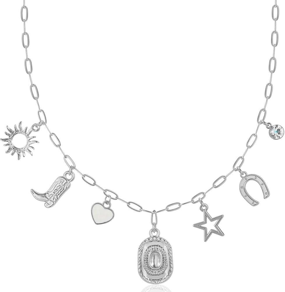 Humble Chic NY Gold Charm Necklace for Women - Paperclip Chain Necklace with Trendy Charms, Chunk... | Amazon (US)