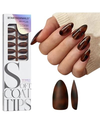 BTArtboxnails SOFTCOATTIPS Press On Nails - Tortoiseshell Almond Press On Nails Medium, 90Pcs Salon Quality Soak Off Soft Gel Nail Tips in 15 Sizes | Amazon (US)