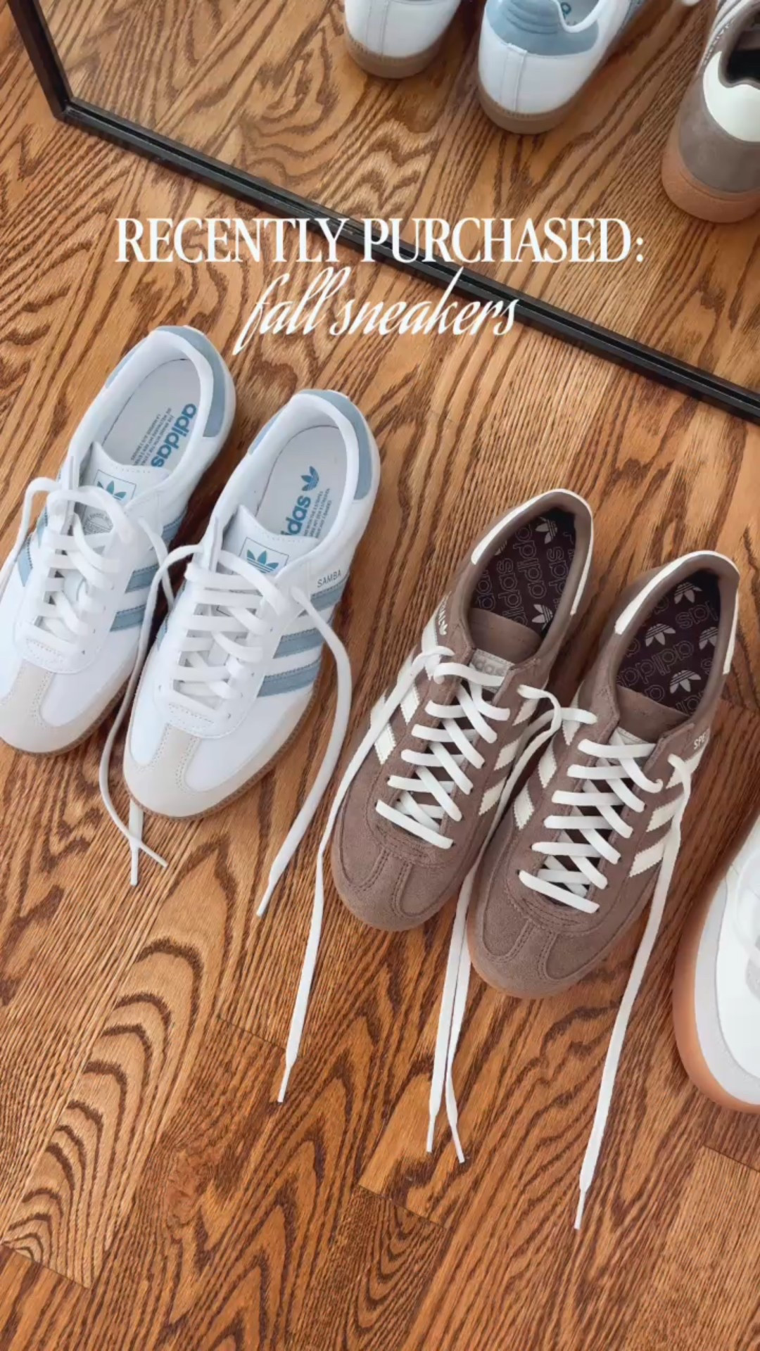I just recently purchased these fall sneakers & love that they go with everything. They are the perfect neutral sneakers for all your fall outfits! I sized down half a size in the sambas, everything else fits true to size.

Fall sneakers, neutral sneakers, fall shoes, fall accessories


#LTKStyleTip #LTKSeasonal #LTKShoeCrush