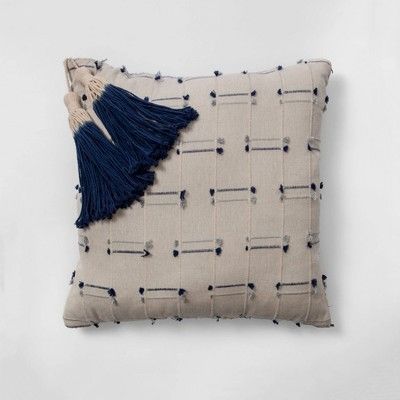 Square Washed Texture Bed Lumbar Pillow Blue - Opalhouse™ | Target